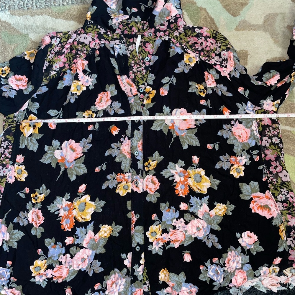 Free People Hold on to me floral L/S blouse, Small - Picture 11 of 14